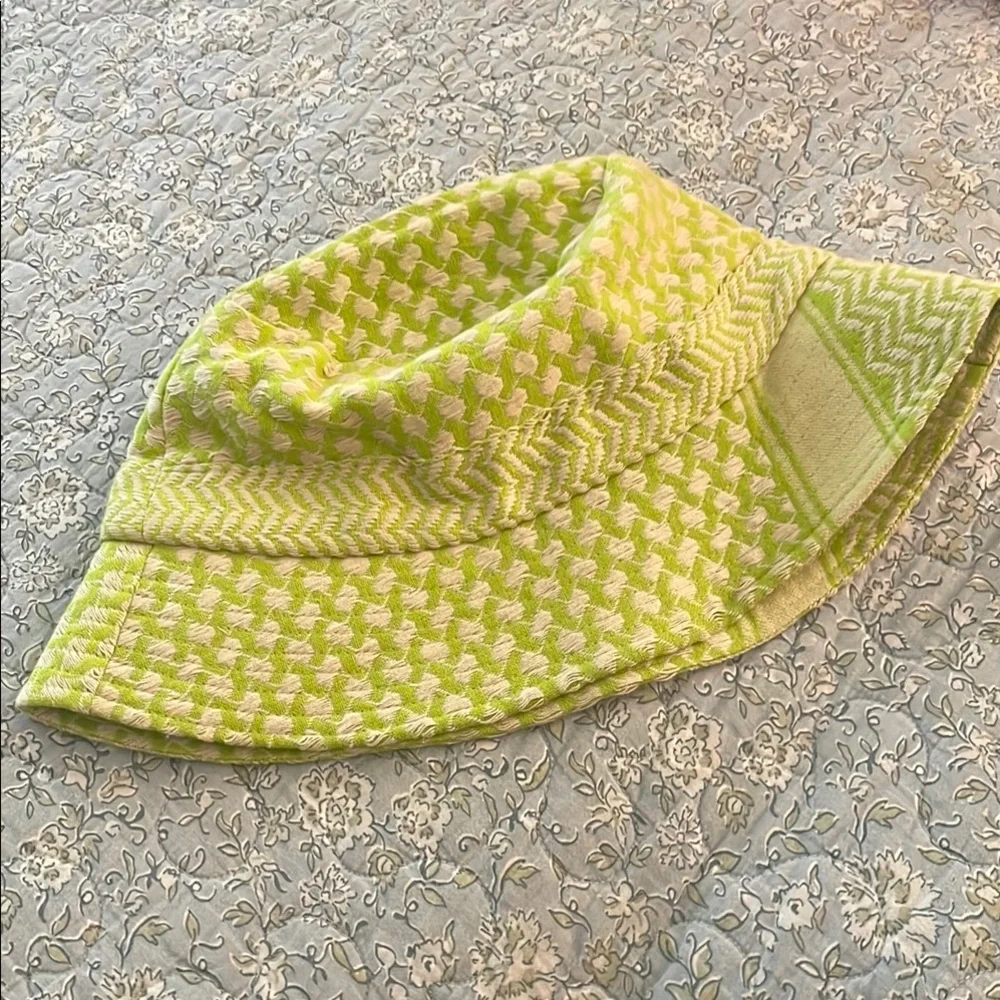 Cecilie Copenhagen Lime Green Patterned Bucket Hat - Picture 3 of 3